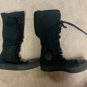 Knee high mono black chuck Taylor’s